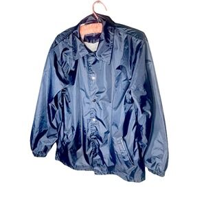 Renegade Outer Sportswear Coach Men's Size Small Dark Blue Rain Wind Jacket Blue